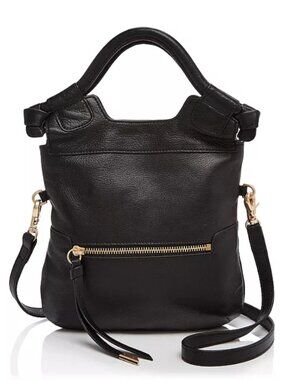 Black Leather Vintage Foley and Corinna Disco City Convertible Crossbody